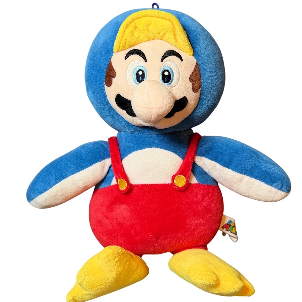 Nintendo Super Mario Penguin Mario Plush Stuffed Toy Blue Red 16'